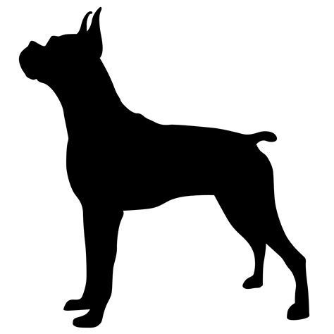 metal boxer dog silhouette|boxer dog clip art free.